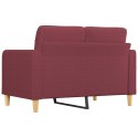 Sofa 2-osobowa, winna czerwień, 120 cm, tapicerowana tkaniną