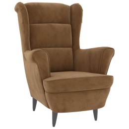 Fotel brązowy, aksamitny