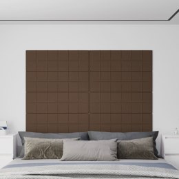 Panele ścienne, 12 szt., brązowe, 90x30 cm, tkanina, 3,24 m²