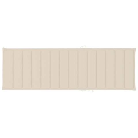 Leżak z kremową poduszką, impregnowane drewno sosnowe