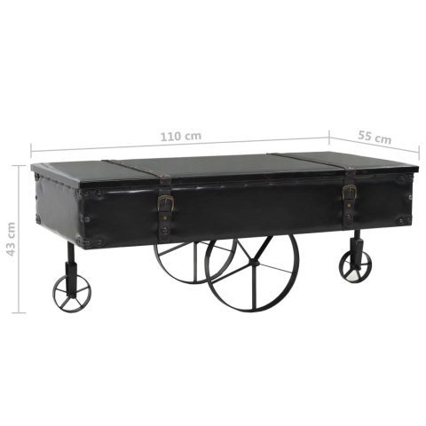 Stolik kawowy, MDF i drewno jodłowe, 110 x 55 x 43 cm