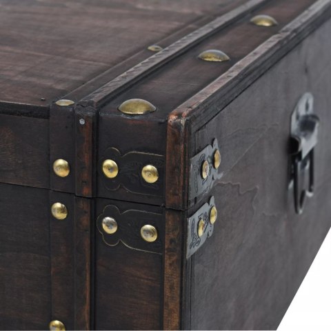 Stolik kawowy w stylu vintage z litego drewna, 120x55x35 cm