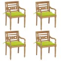 Krzesła Batavia z poduszkami, 4 szt., lite drewno tekowe