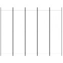 Parawan 5-panelowy, biały, 250x200 cm, tkanina