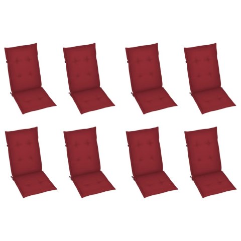 Składane krzesła ogrodowe z poduszkami, 8 szt., drewno akacjowe