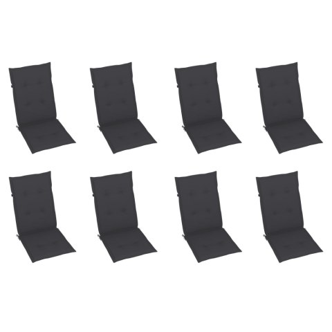 Składane krzesła ogrodowe z poduszkami, 8 szt., drewno akacjowe