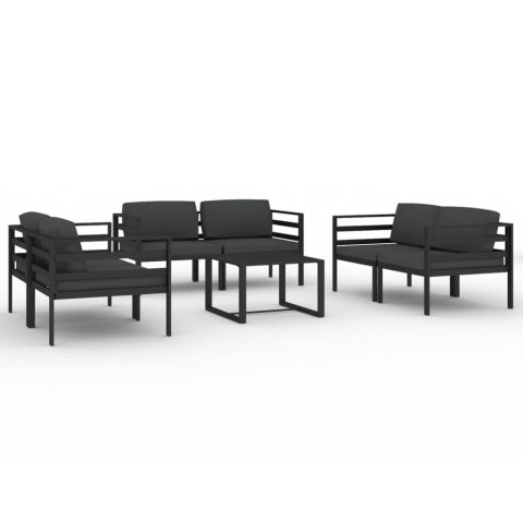 7-cz. zestaw mebli ogrodowych, poduszki, aluminium, antracyt 7-cz. zestaw mebli ogrodowych, poduszki, aluminium, antracyt