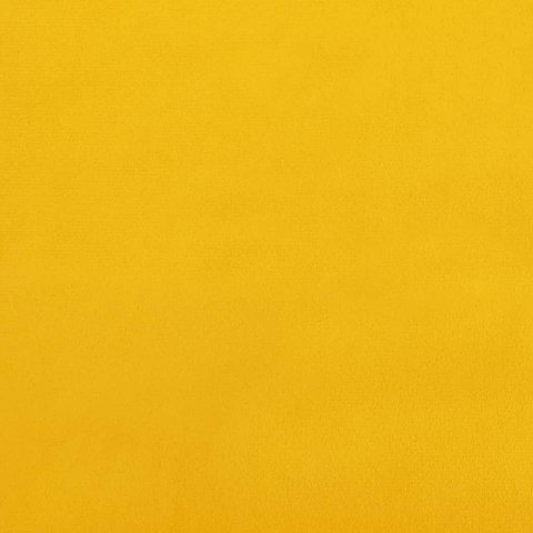 Fotel bujany na drewnianych nogach, z podnóżkiem, żółty