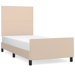 Rama łóżka z zagłówkiem, cappuccino, 100x200 cm, sztuczna skóra