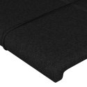 Rama łóżka z zagłówkiem, czarna, 90x190 cm, obita tkaniną