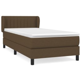 Łóżko kontynentalne z materacem, brązowe, tkanina, 80x200 cm