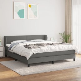 Łóżko kontynentalne z materacem, ciemnoszara tkanina 180x200 cm