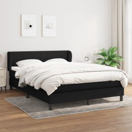 Łóżko kontynentalne z materacem, czarne, tkanina 140x200 cm