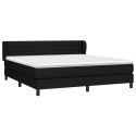 Łóżko kontynentalne z materacem, czarne, tkanina 180x200 cm