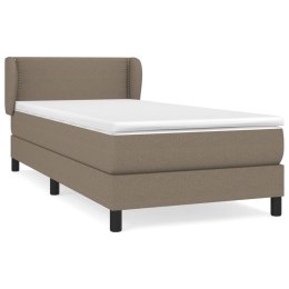 Łóżko kontynentalne z materacem, taupe, tkanina, 90x200 cm