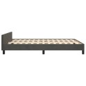 Rama łóżka z zagłówkiem, ciemnoszara, 140x200 cm, aksamitna
