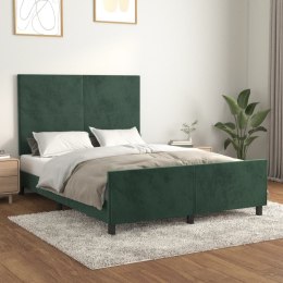 Rama łóżka z zagłówkiem, ciemnozielona, 140x190 cm, aksamitna