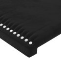 Rama łóżka z zagłówkiem, czarna, 140x200 cm, aksamitna