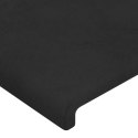 Rama łóżka z zagłówkiem, czarna, 90x200 cm, aksamitem