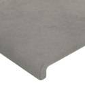 Rama łóżka z zagłówkiem, jasnoszara, 180x200 cm, aksamitna