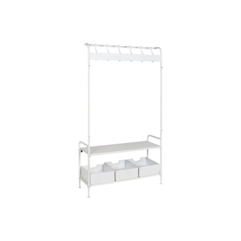 Wieszak na płaszcze z półką Home ESPRIT Biały Metal Loft 110 x 36 x 186 cm Wieszak na płaszcze z półką Home ESPRIT Biały Metal Loft 110 x 36 x 186 cm