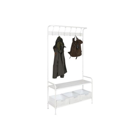 Wieszak na płaszcze z półką Home ESPRIT Biały Metal Loft 110 x 36 x 186 cm Wieszak na płaszcze z półką Home ESPRIT Biały Metal Loft 110 x 36 x 186 cm