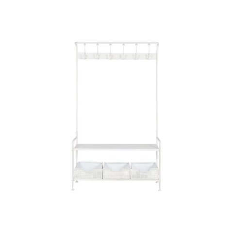 Wieszak na płaszcze z półką Home ESPRIT Biały Metal Loft 110 x 36 x 186 cm Wieszak na płaszcze z półką Home ESPRIT Biały Metal Loft 110 x 36 x 186 cm