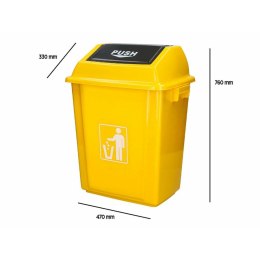 Kosz na Śmieci Q-Connect KF10062 Żółty Plastikowy 58 L