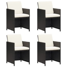 VidaXL Patio Chairs 4 pcs Poly Rattan Black