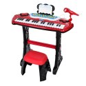 ELEKTRONICZNE PIANINO DLA DZIECI KRZESŁO MIKROFON EFEKTY ŚWIETLNE MP3