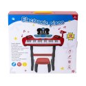 ELEKTRONICZNE PIANINO DLA DZIECI KRZESŁO MIKROFON EFEKTY ŚWIETLNE MP3