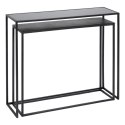 Konsola Czarny Aluminium Szkło Żelazo 98 x 28 x 82 cm (2 Sztuk)