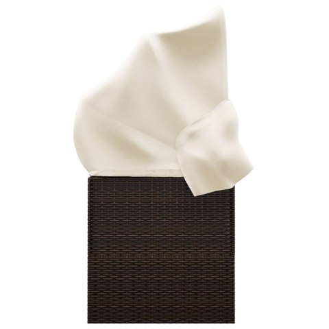 Leżanka ogrodowa z daszkiem i poduszkami, brązowa, polirattan