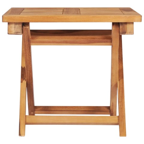 Leżak ze stolikiem i poduszką, lite drewno tekowe