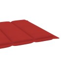 Leżaki z czerwonymi poduszkami, 2 szt., lite drewno tekowe