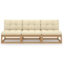3-osobowa sofa z poduszkami, lite drewno sosnowe
