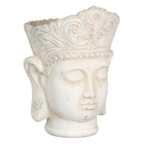 Doniczka Krem Terakota Budda Orientalny 18,4 x 18,4 x 25,6 cm