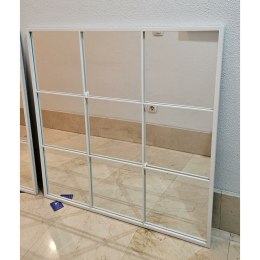 Lustro ścienne Biały Metal Szkło Okno 90 x 90 x 2 cm