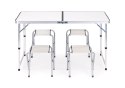 Zestaw stolik turystyczny stół składany dodatkowo 4 krzesła biały