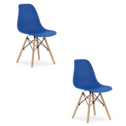 Krzesło OSAKA niebieskie / nogi naturalne x 2