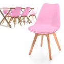 MIADOMODO Zestaw krzeseł do jadalni, różowy, 6 sztuk