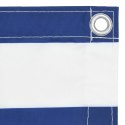 Parawan balkonowy, biało-niebieski, 75x500 cm, tkanina Oxford