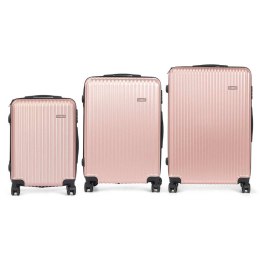 Komplet walizek Różowy Paski 3 Części