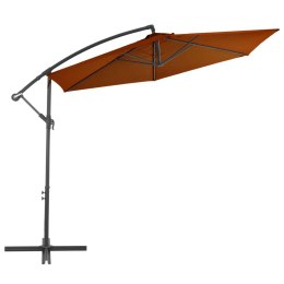 Wiszący parasol ze słupkiem aluminiowym, terakotowy, 300 cm