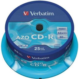 CD-R Verbatim AZO Crystal 25 Sztuk 700 MB 52x