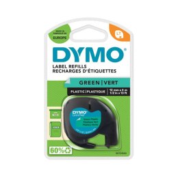 Laminowana Taśma do Drukarki Etykiet Dymo 91204 12 mm LetraTag® Czarny Kolor Zielony (10 Sztuk)