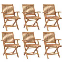 Folding Patio Chairs 6 pcs Solid Teak Wood