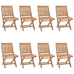 VidaXL Folding Patio Chairs 8 pcs Solid Teak Wood