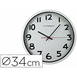 Zegar Ścienny Q-Connect KF15591 Srebrzysty Ø 34 cm Plastikowy