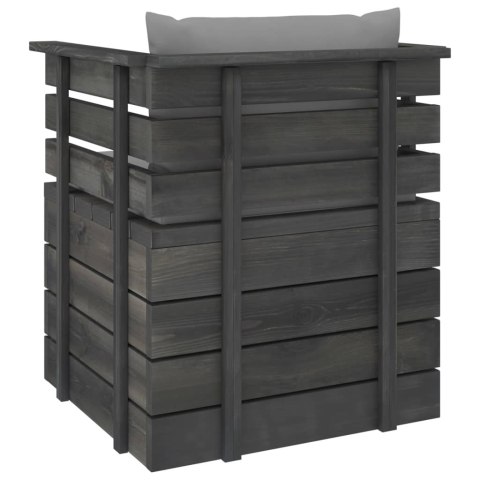 Ogrodowy fotel z palet z poduszkami, drewno sosnowe